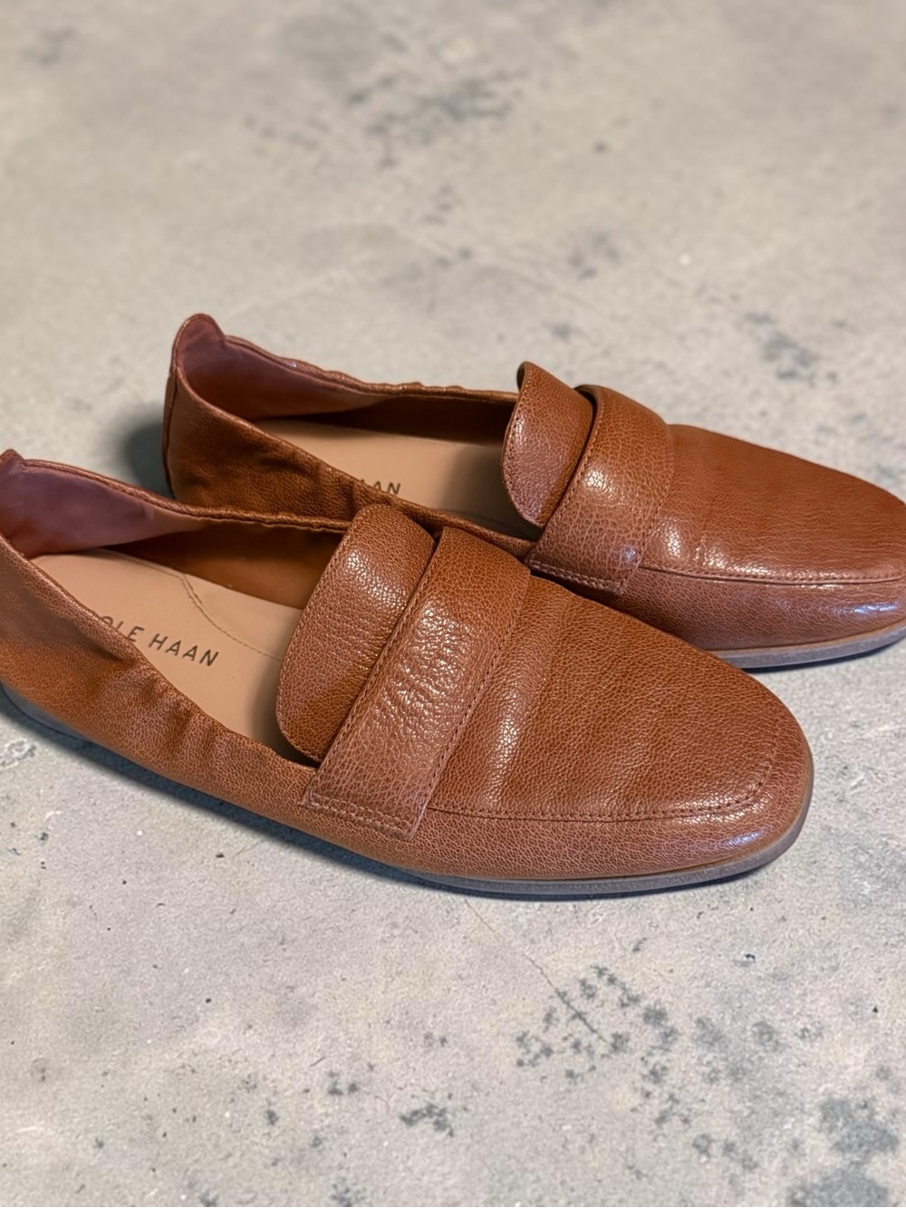 Cole Haan woman’s Tan Leather Slip-On Penny Loafers